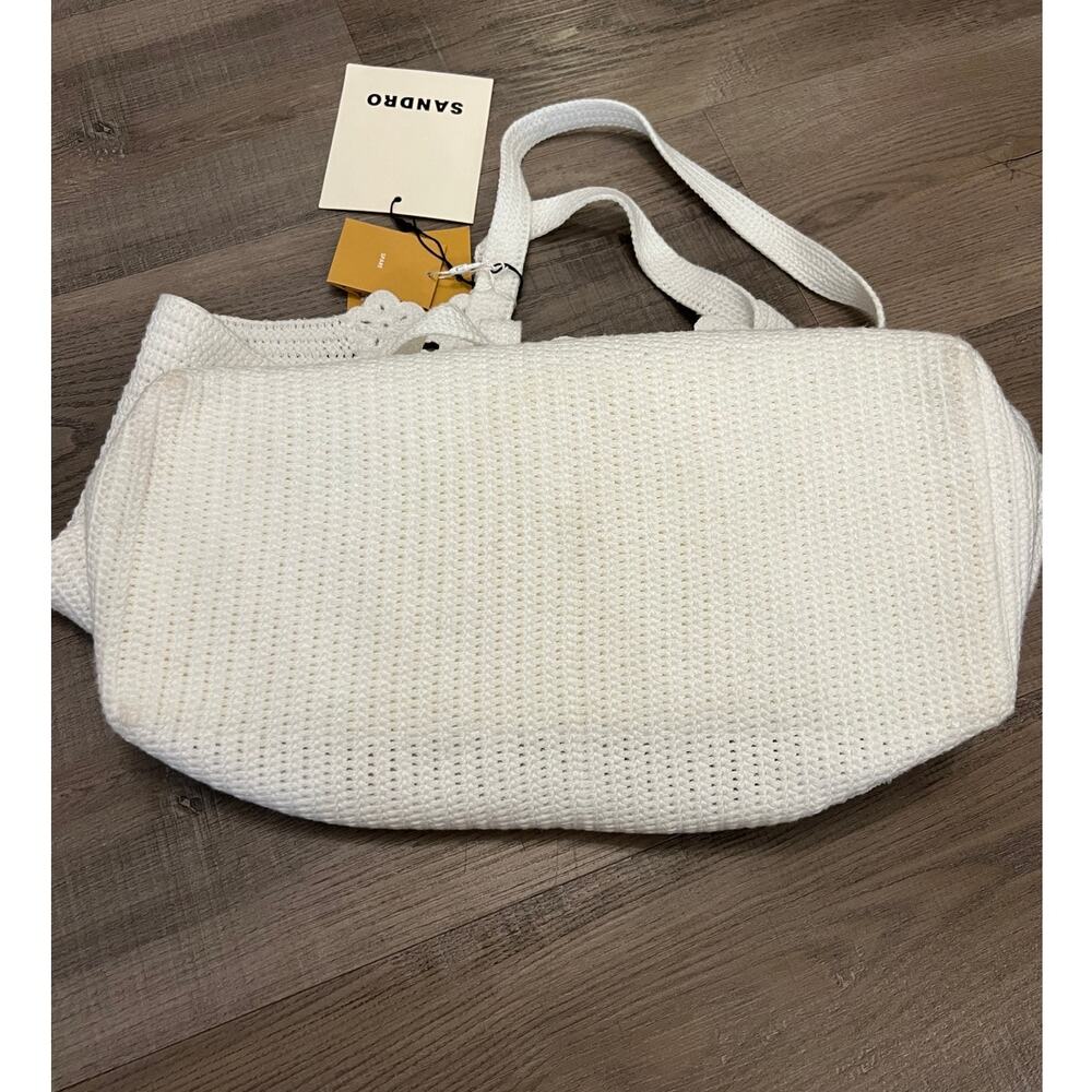 NWT Sandro White Crochet Tote / Shoulder Bag - Picture 3 of 11